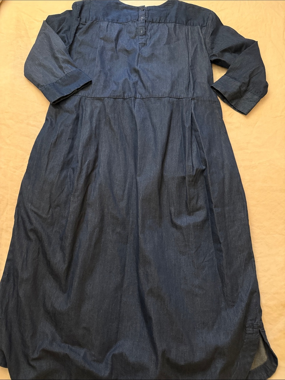 Muji Navy Blue Long Sleeve Midi Dress - Picture 7 of 12